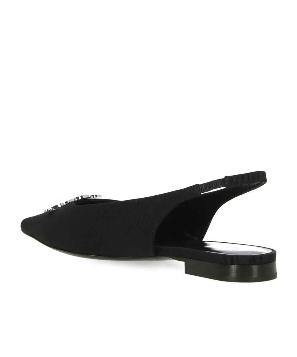 Alma Triomphe Flat Slingback In Gros-Grain