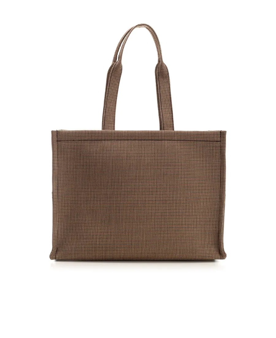 Large Cabas Thais In Pied De Poule Textile