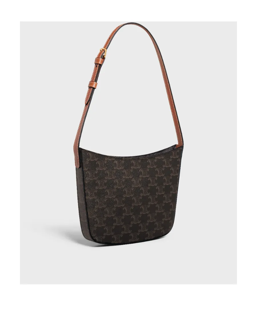 Medium Croque Bag In Triomphe Canvas And Calfskin