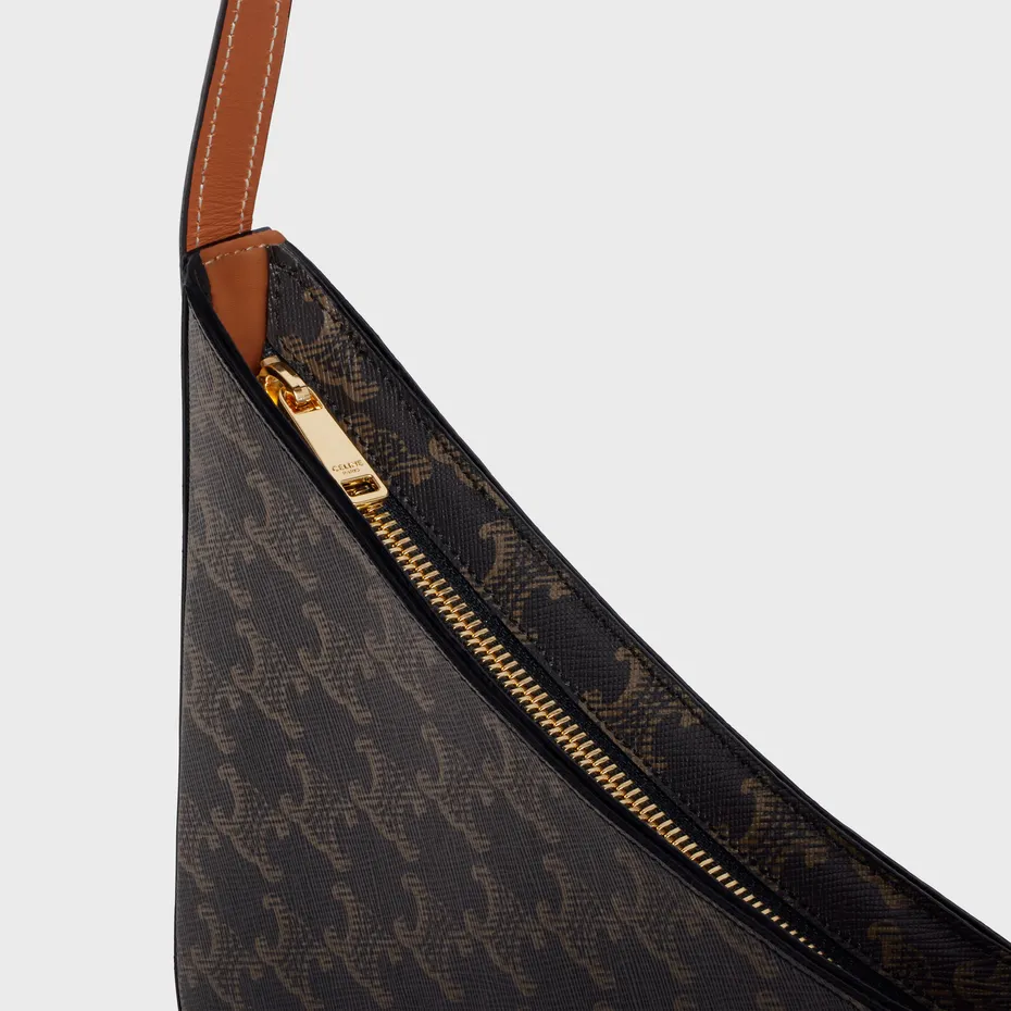 Medium Croque Bag In Triomphe Canvas And Calfskin