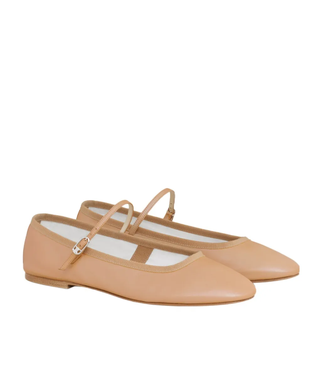 Les Ballerines Mary-Jane In Pearly Calfskin