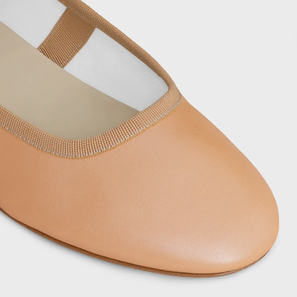 Les Ballerines Mary-Jane In Pearly Calfskin