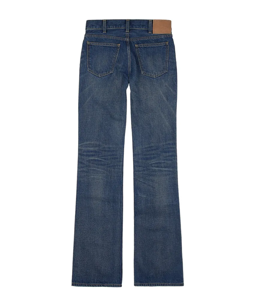 Low Flare Jeans In Dark Union Wash Denim