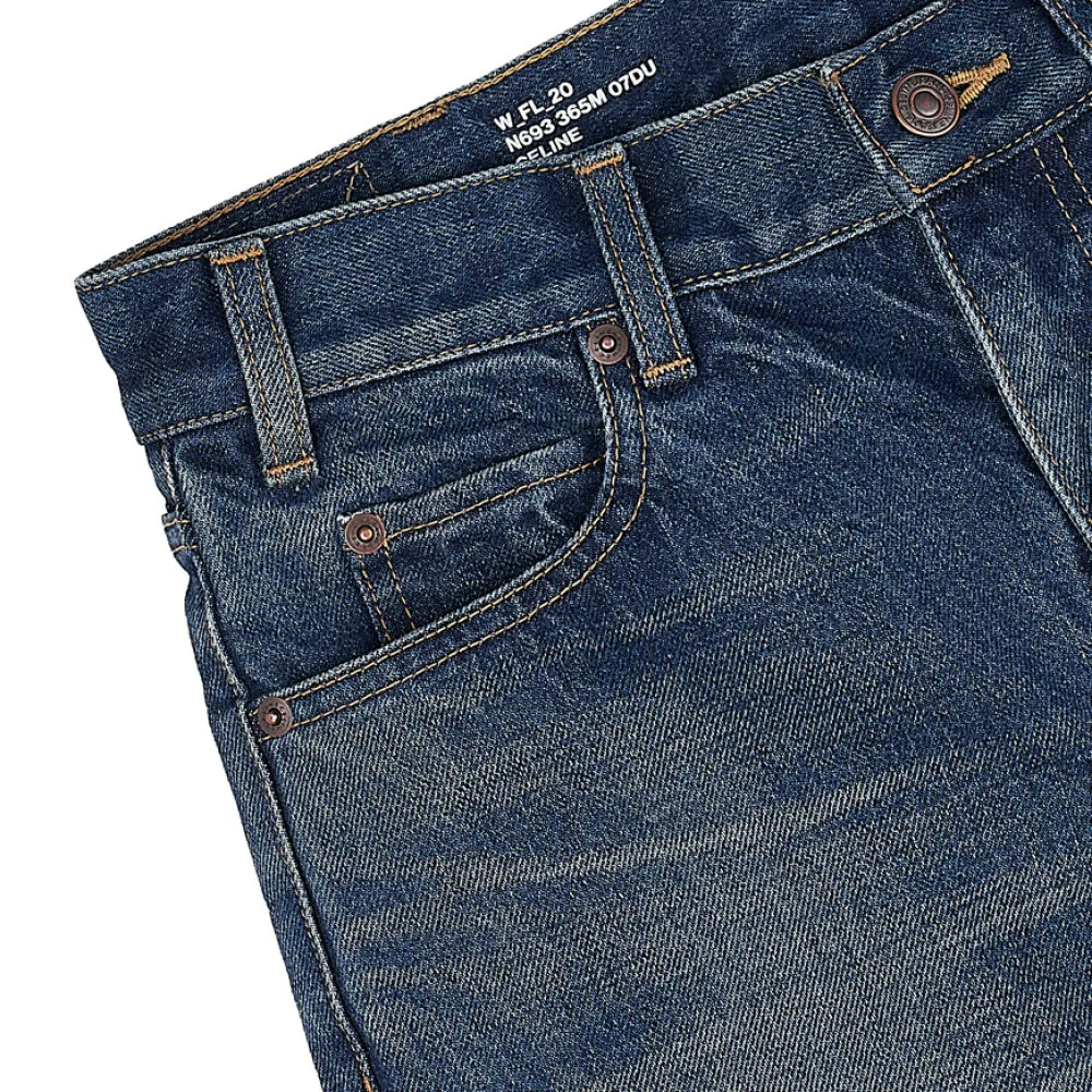 Low Flare Jeans In Dark Union Wash Denim