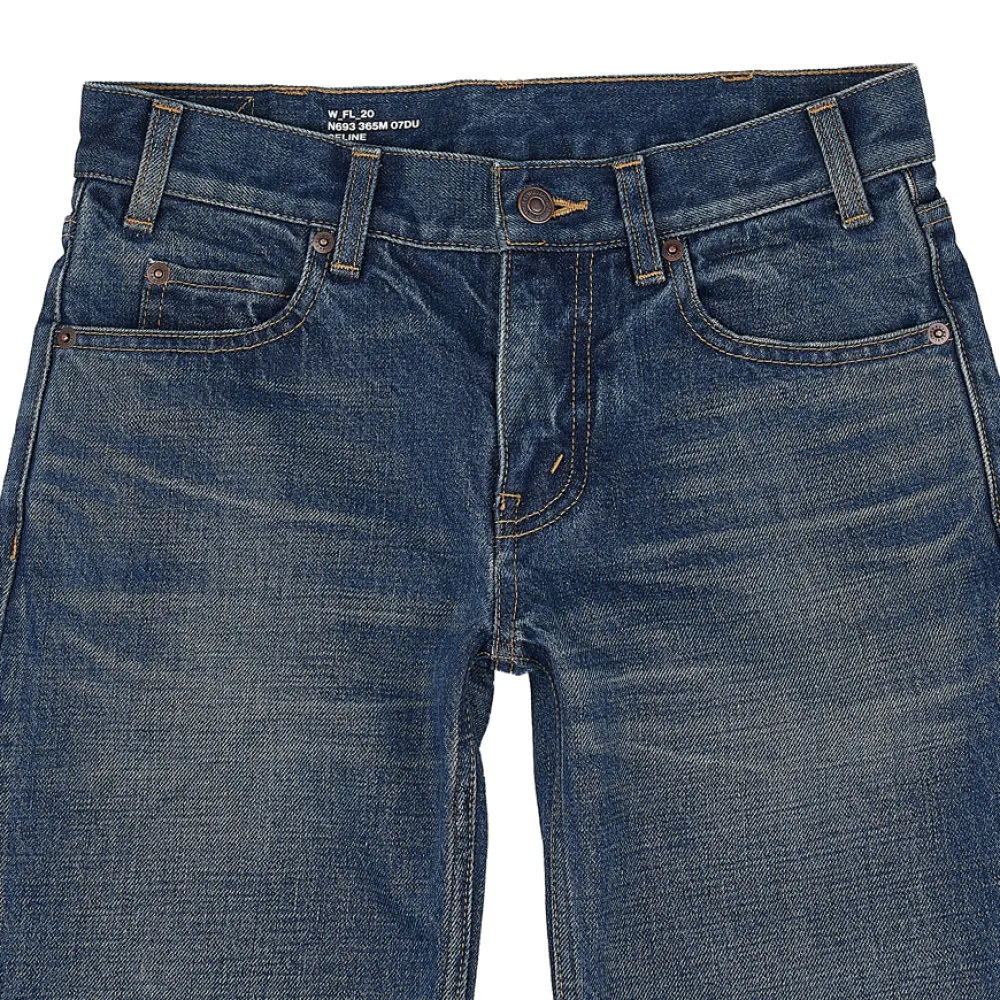 Low Flare Jeans In Dark Union Wash Denim