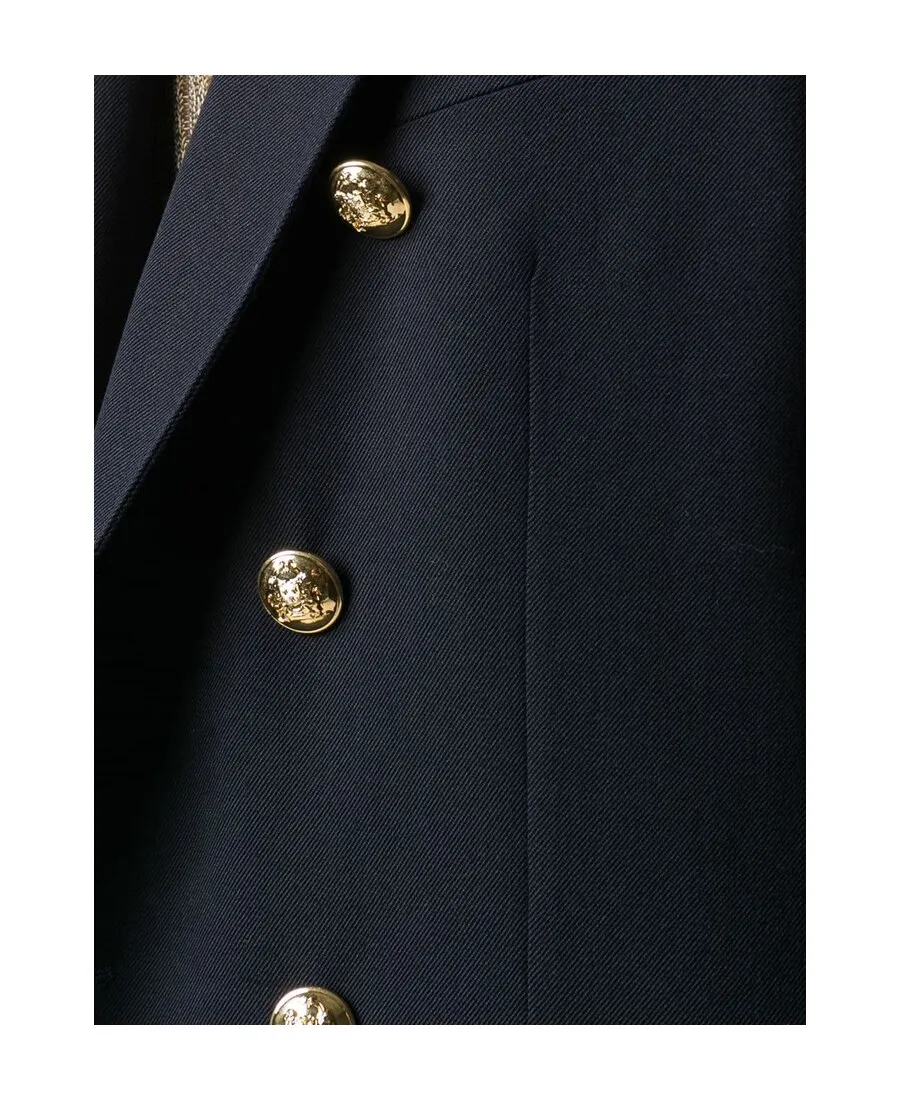 Long Jacket In Diagonal Wool