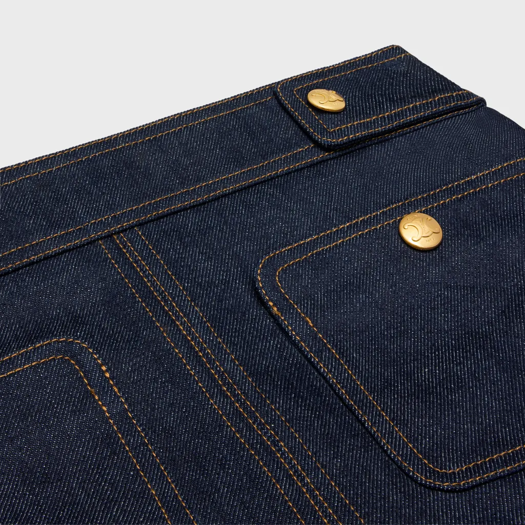 Trapeze Mini Skirt In Raw Wash Denim