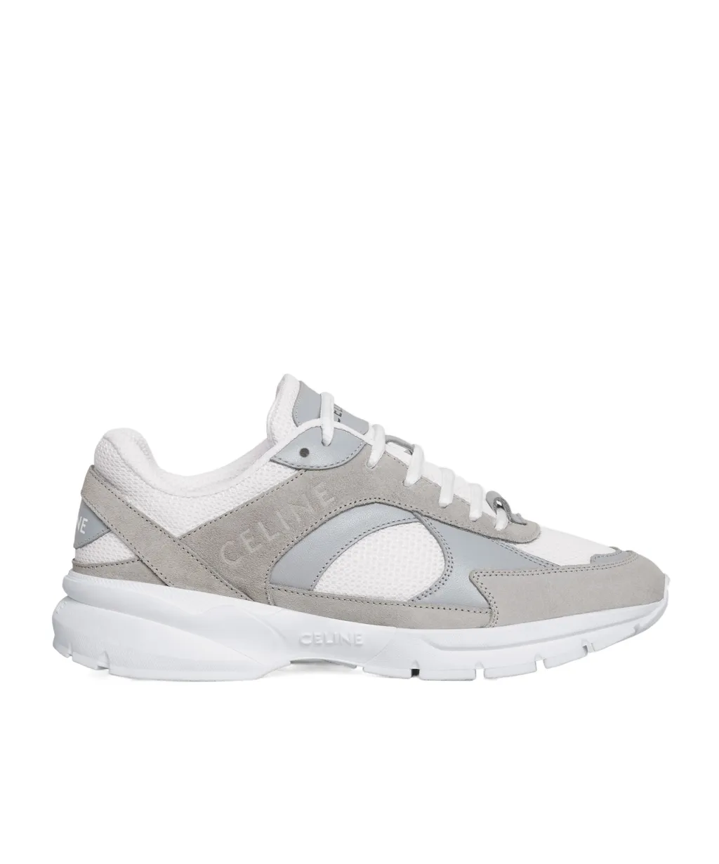 Runner Cr-03 Low Lace-Up Sneaker In Suede Calfskin, Mesh And Calfskin