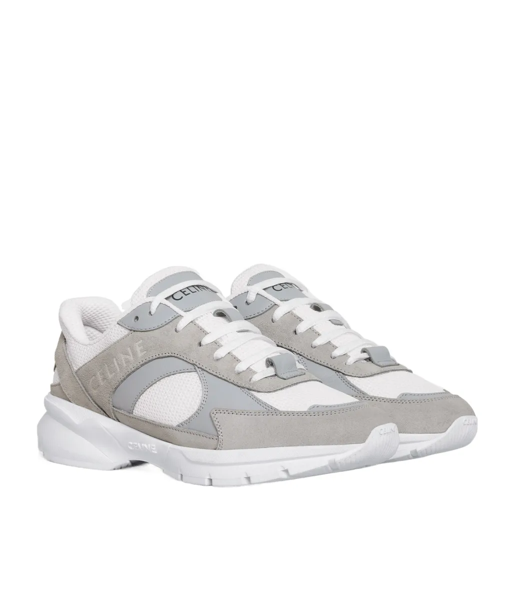 Runner Cr-03 Low Lace-Up Sneaker In Suede Calfskin, Mesh And Calfskin