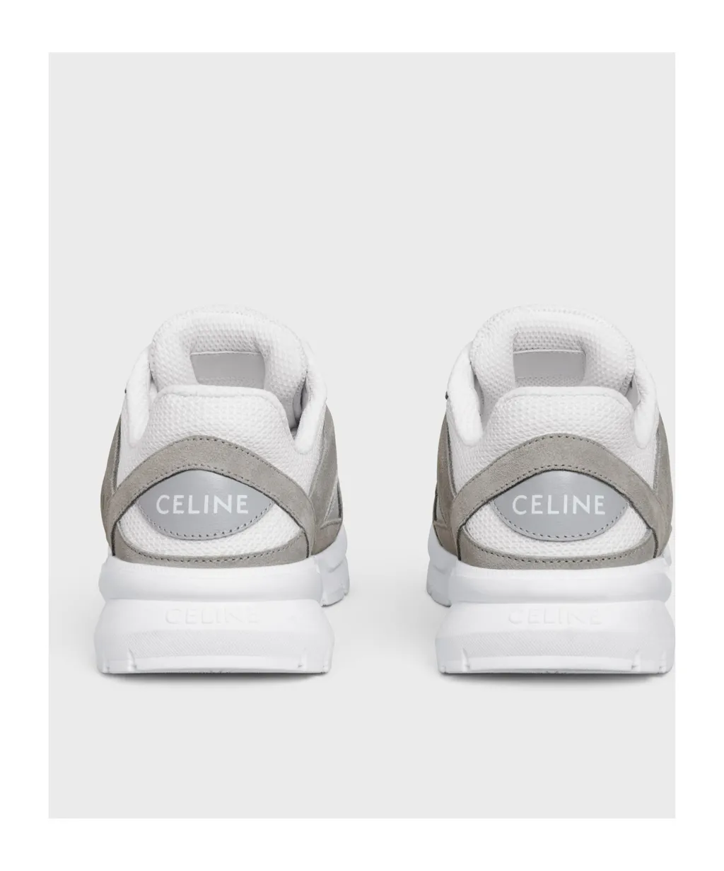 Runner Cr-03 Low Lace-Up Sneaker In Suede Calfskin, Mesh And Calfskin