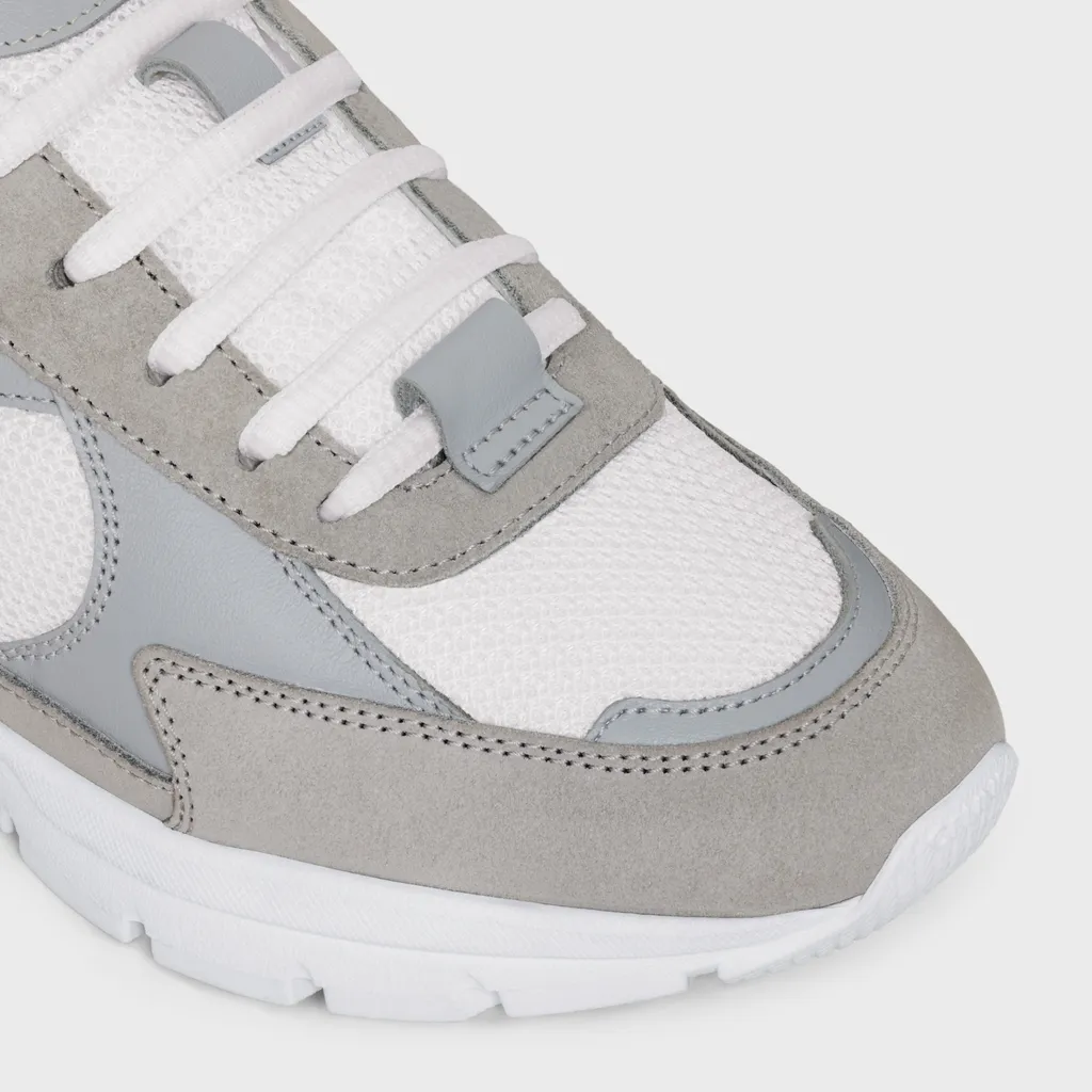 Runner Cr-03 Low Lace-Up Sneaker In Suede Calfskin, Mesh And Calfskin