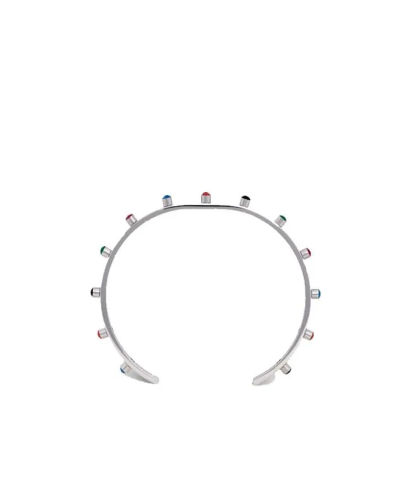 Enamel Nail Thin Opening Bracelet