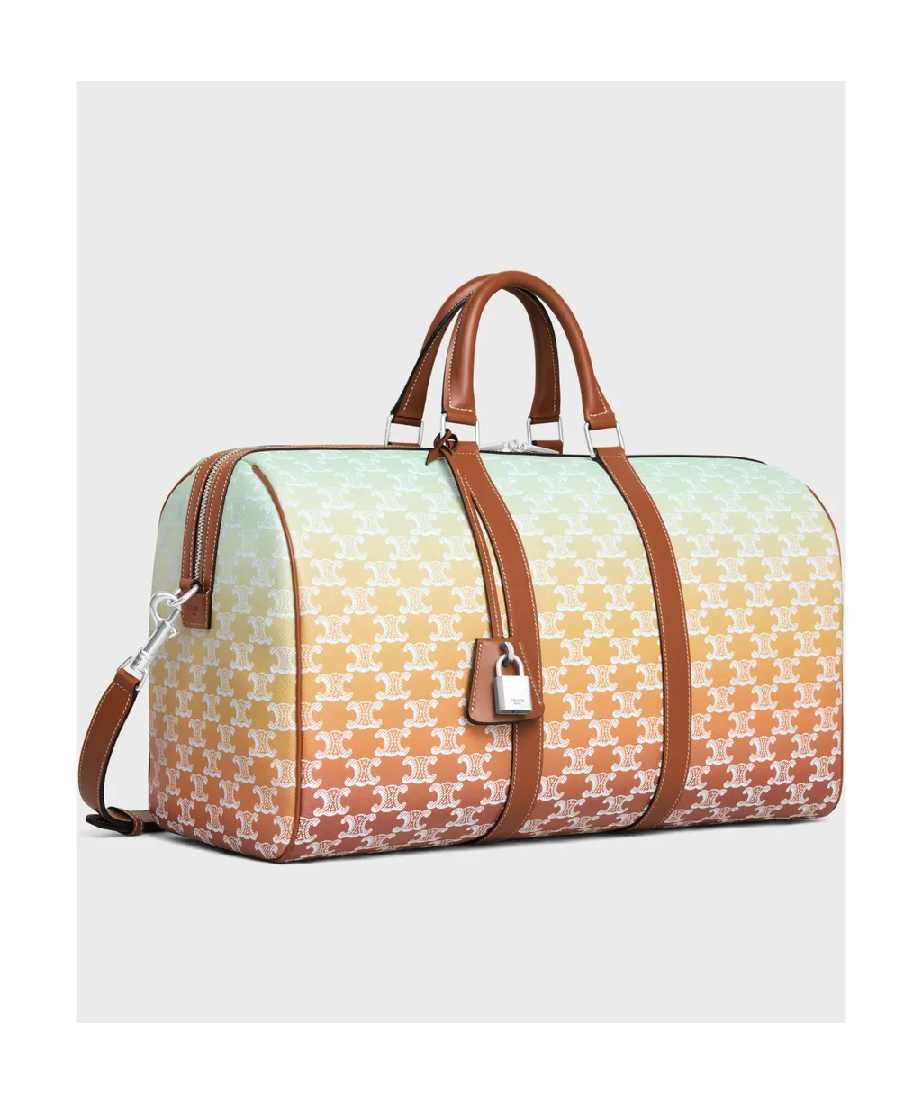 Medium Travel Bag In Triomphe Canvas Sunset And Calfskin