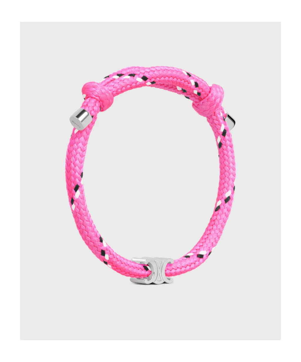 Triomphe Beach Bracelet In Polyester And Brass With Rhodium Finish