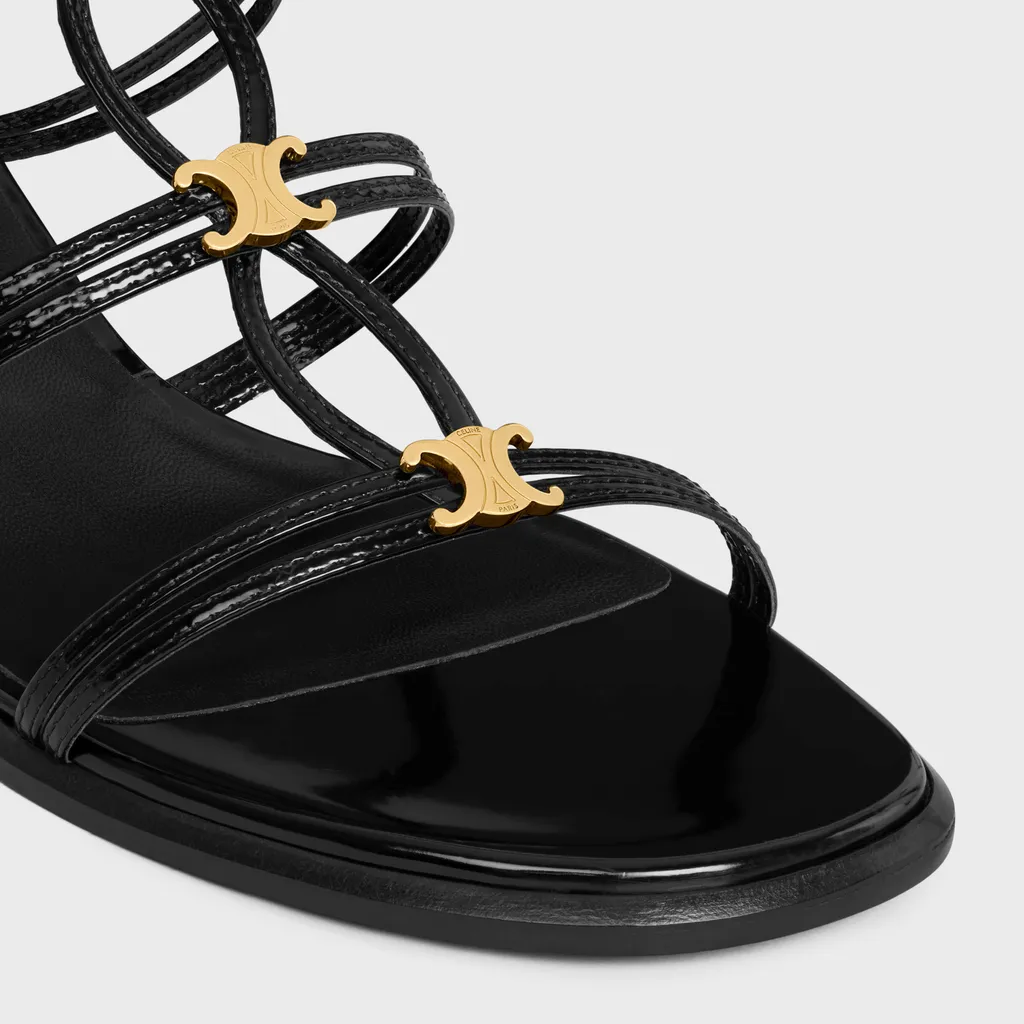 Clemence Multi Triomphe Sandal In Glossy Calfskin