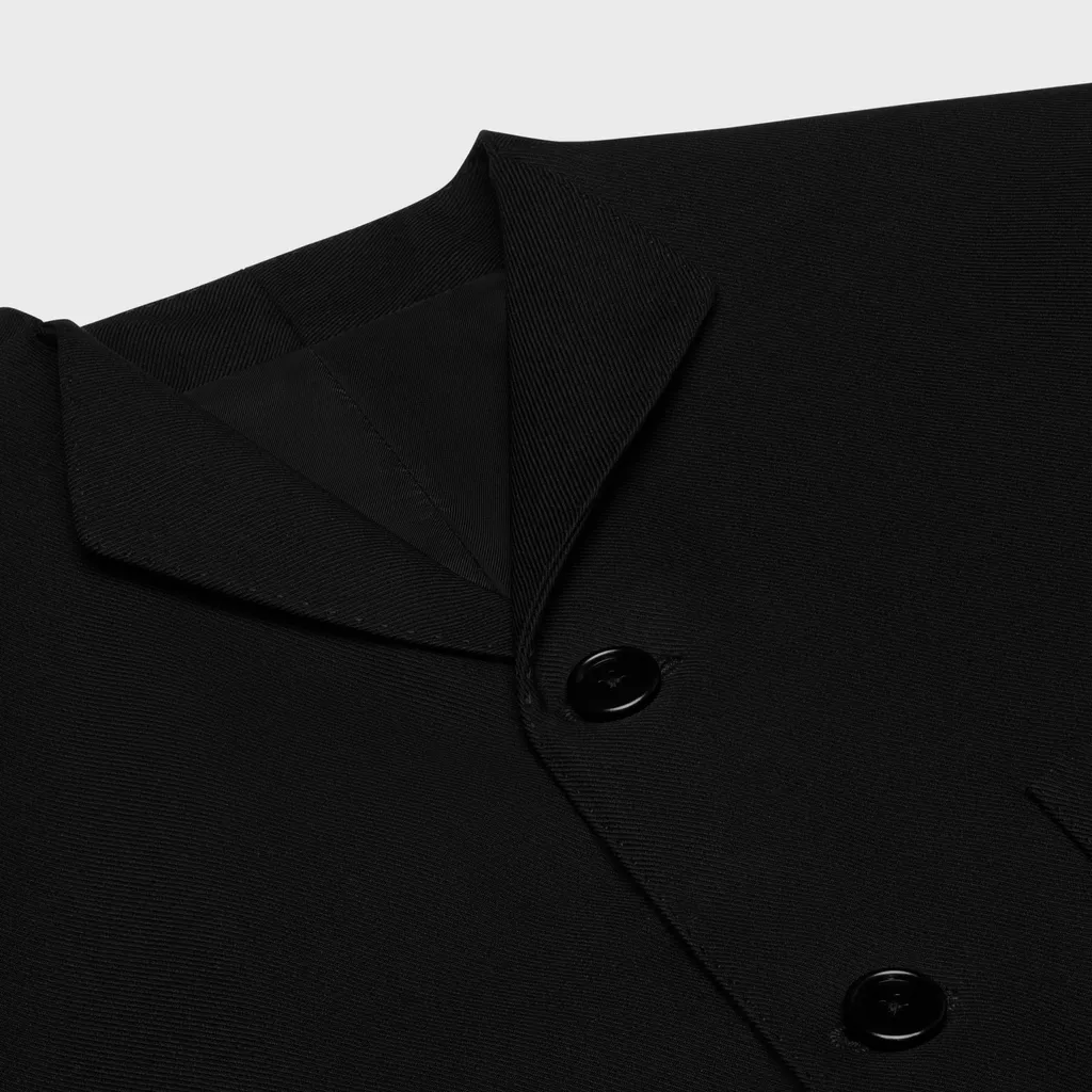 Diagonal Wool Wing Collar Jacket