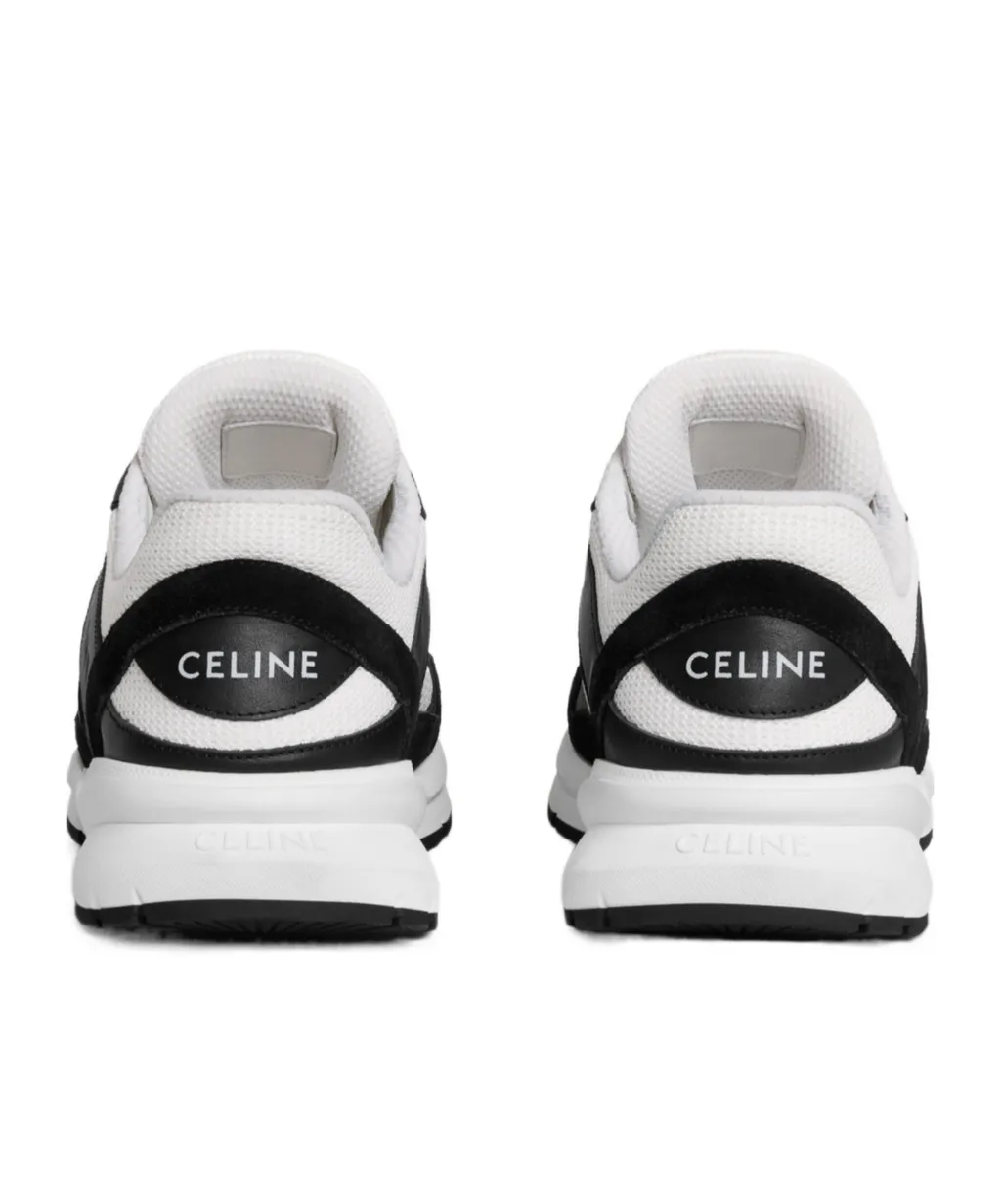 Runner Cr-03 Low Lace-Up Sneaker In Mesh, Calfskin And Suede Calfskin
