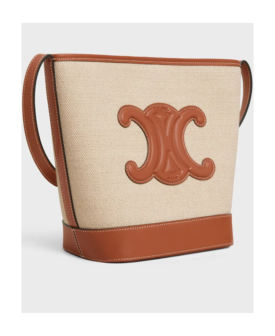 Small Bucket Cuir Triomphe In Textile And Calfskin