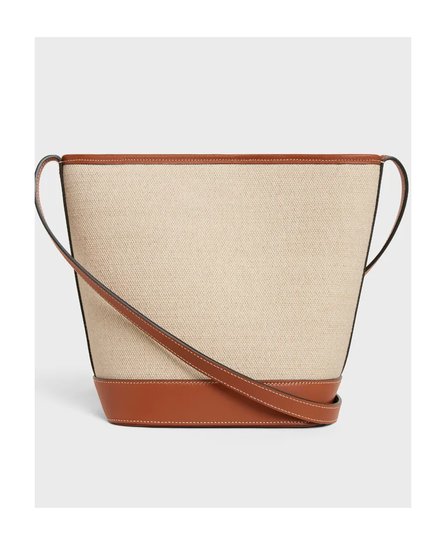 Small Bucket Cuir Triomphe In Textile And Calfskin