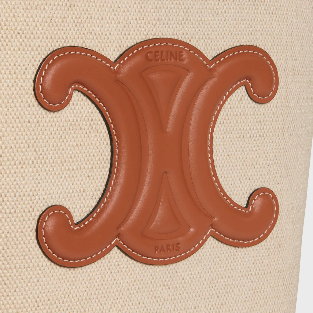 Small Bucket Cuir Triomphe In Textile And Calfskin
