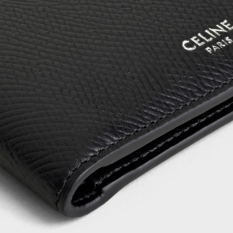 Bi-Fold Card Holder In Grained Calfskin