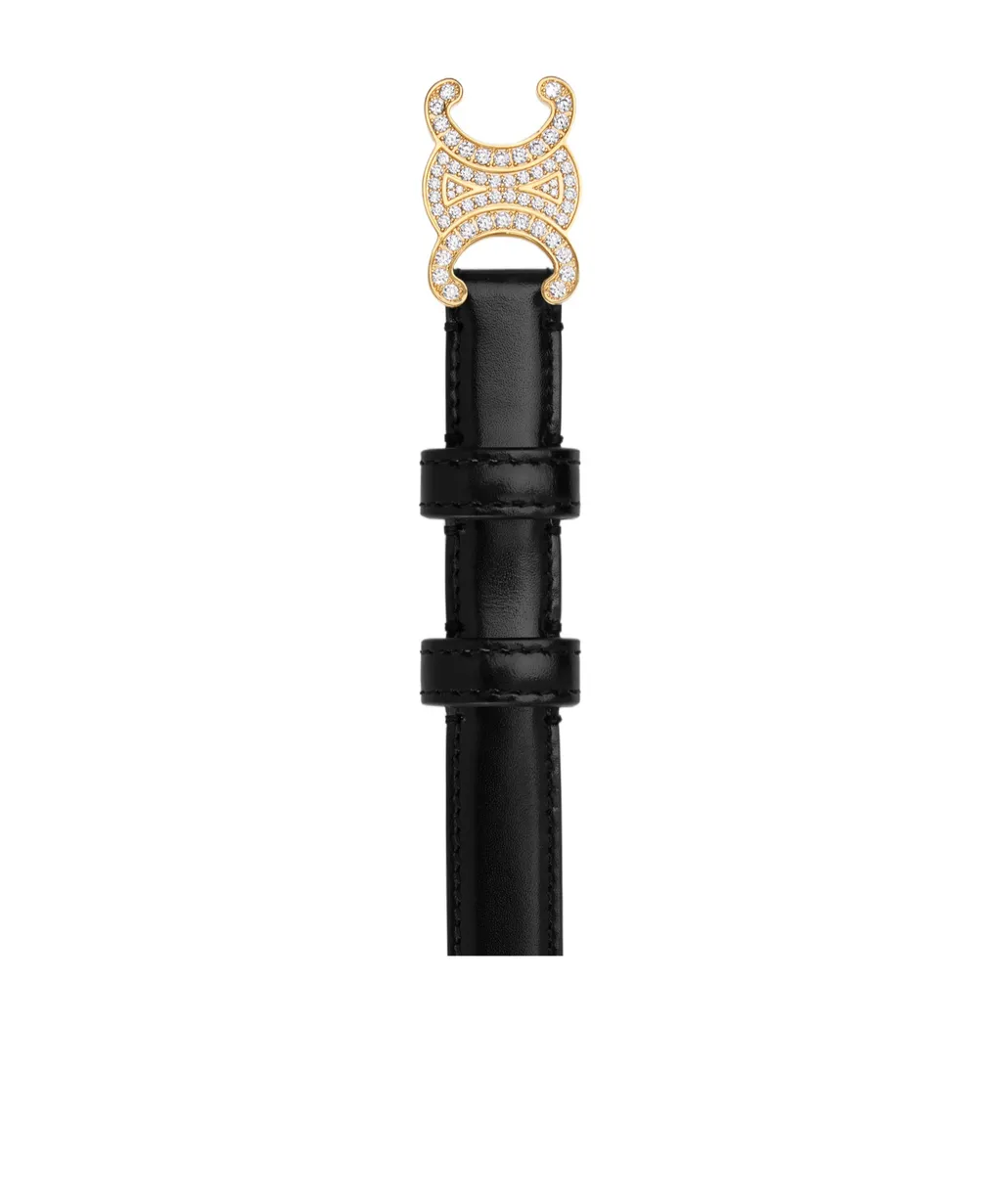 Small 18Mm Triomphe Belt With Strass In Taurillon Leather