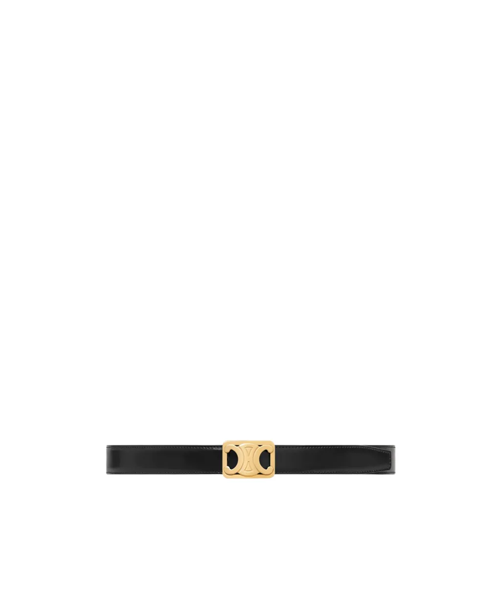 Medium 25Mm Reversible Framed Triomphe Belt In Taurillon And Natural Calfskin