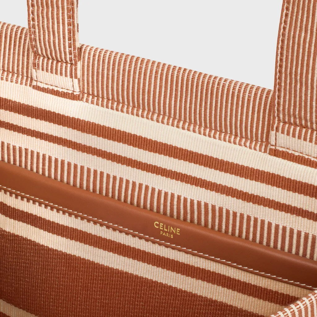 Large Cabas Thais In Striped Textile