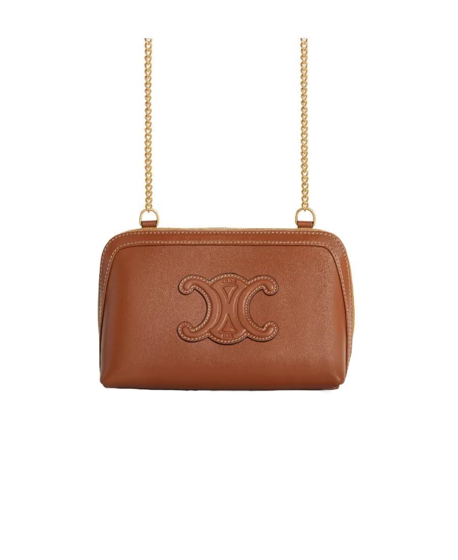 Clutch On Chain In Smooth Calfskin