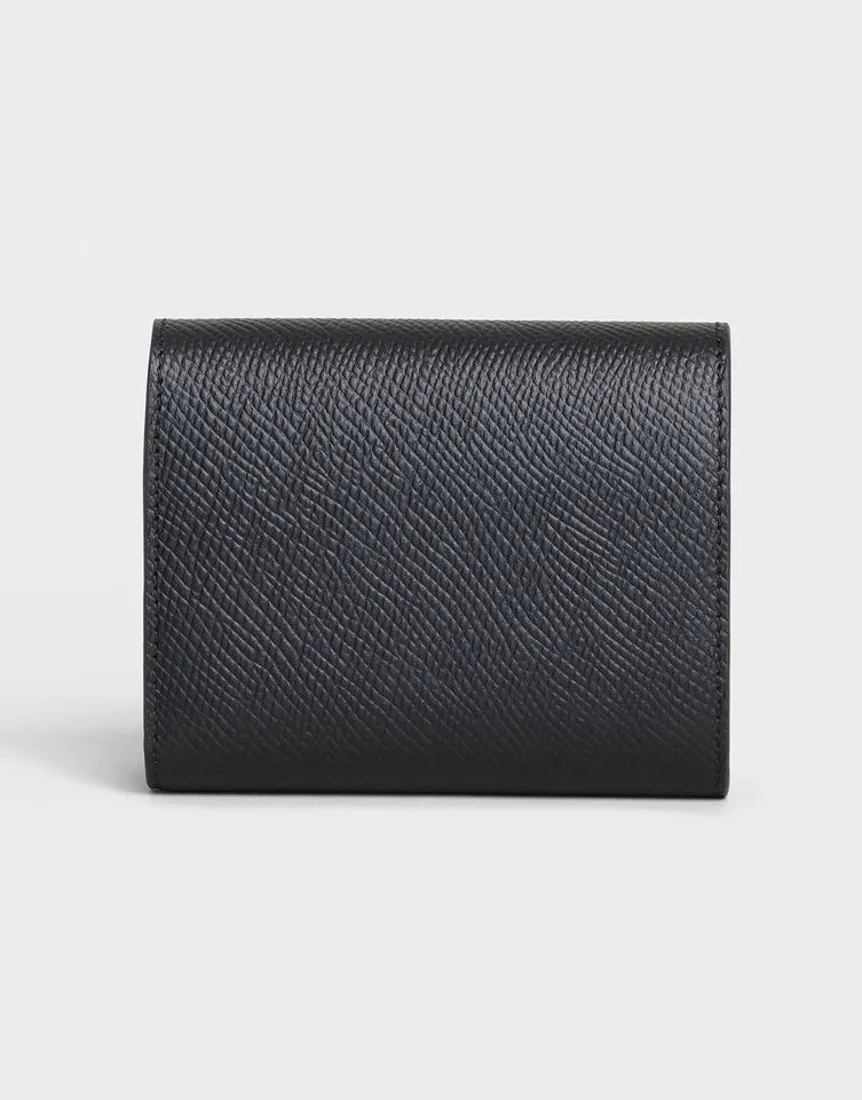 Small Trifold Wallet In Grained Calfskin