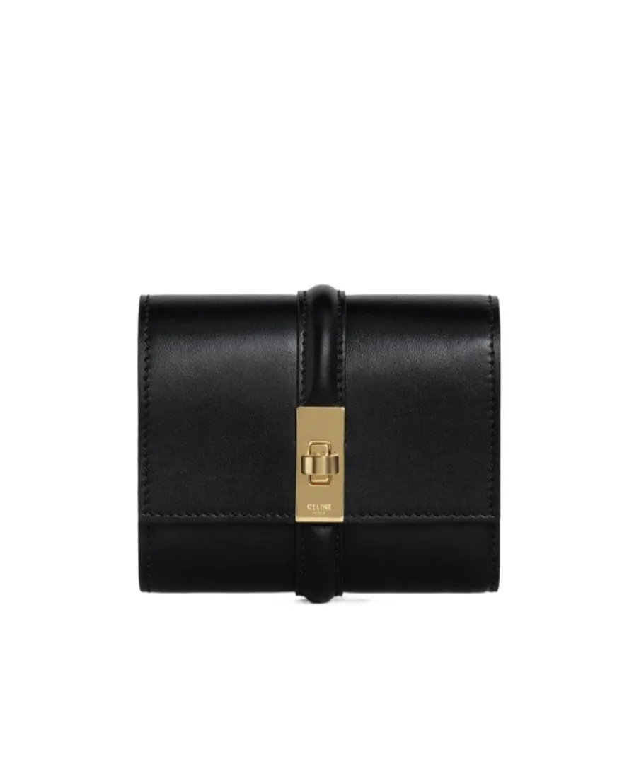Small Trifold Wallet In Satinated Calfskin