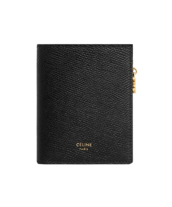 Compact Wallet Triomphe Charms In Grained Calfskin