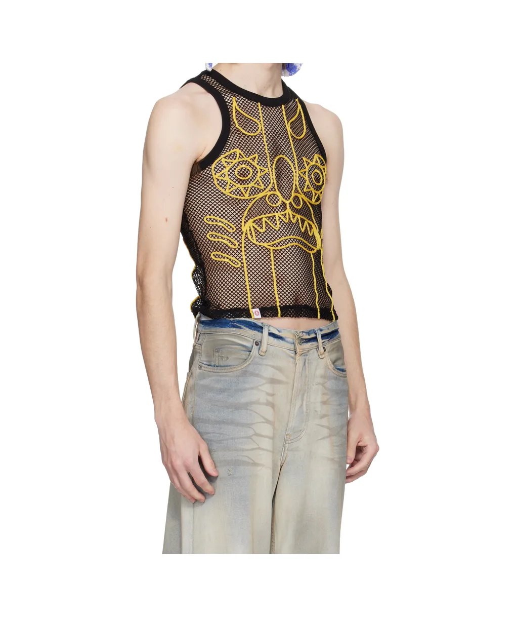 Graphic Net Tank Top