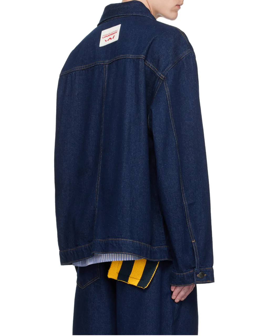 Knitted-Patch Denim Jacket