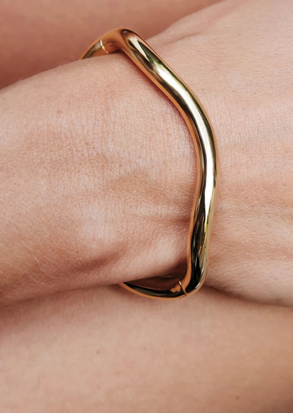 Wave Gold-Plated Cuff Bracelet