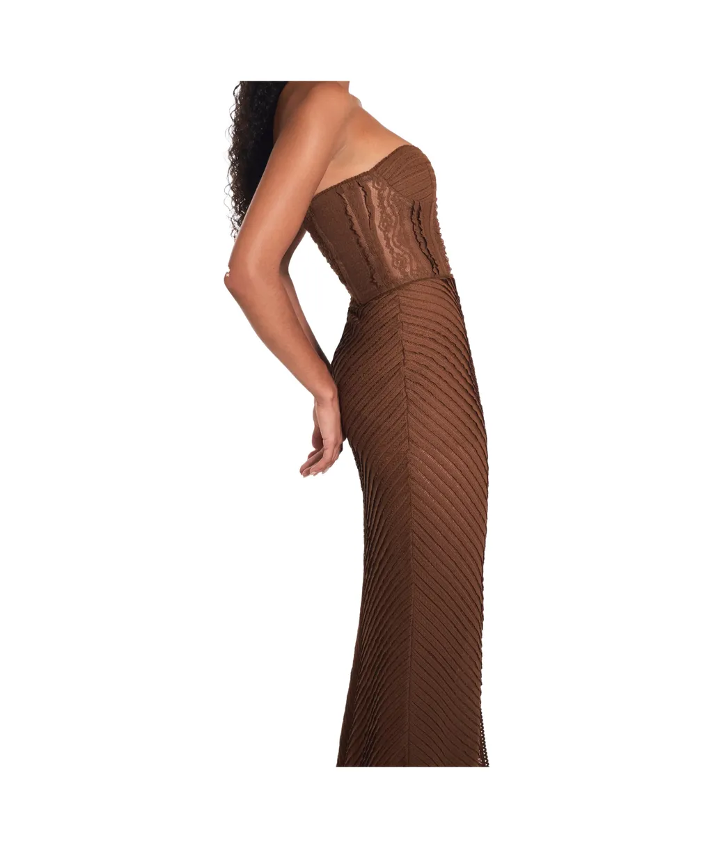 Strapless Mesh Maxi Dress