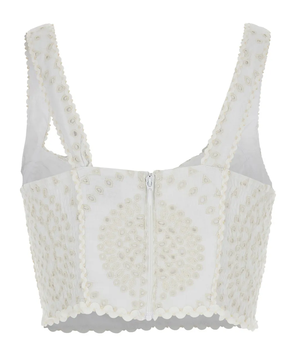Goldie V Neck Perforated Top