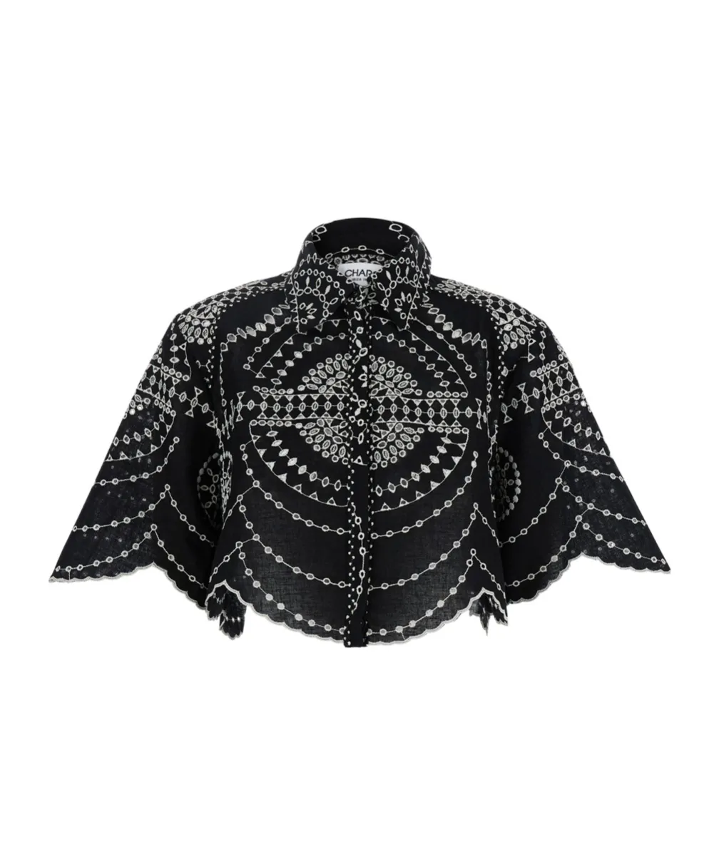 Emmie Cropped Blouse With Embroidery