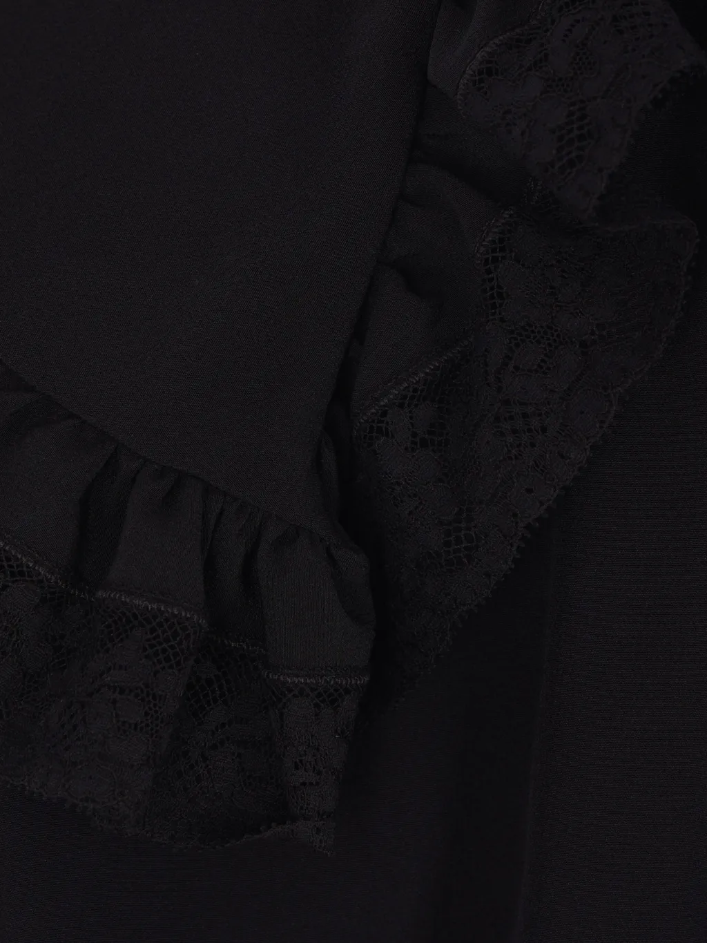 Oversized Collar Lace-Detailed Blouse