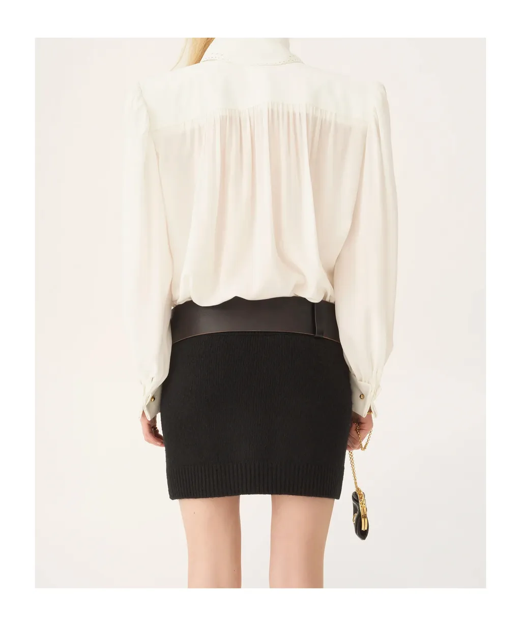 Lace Collared Long-Sleeve Shirt