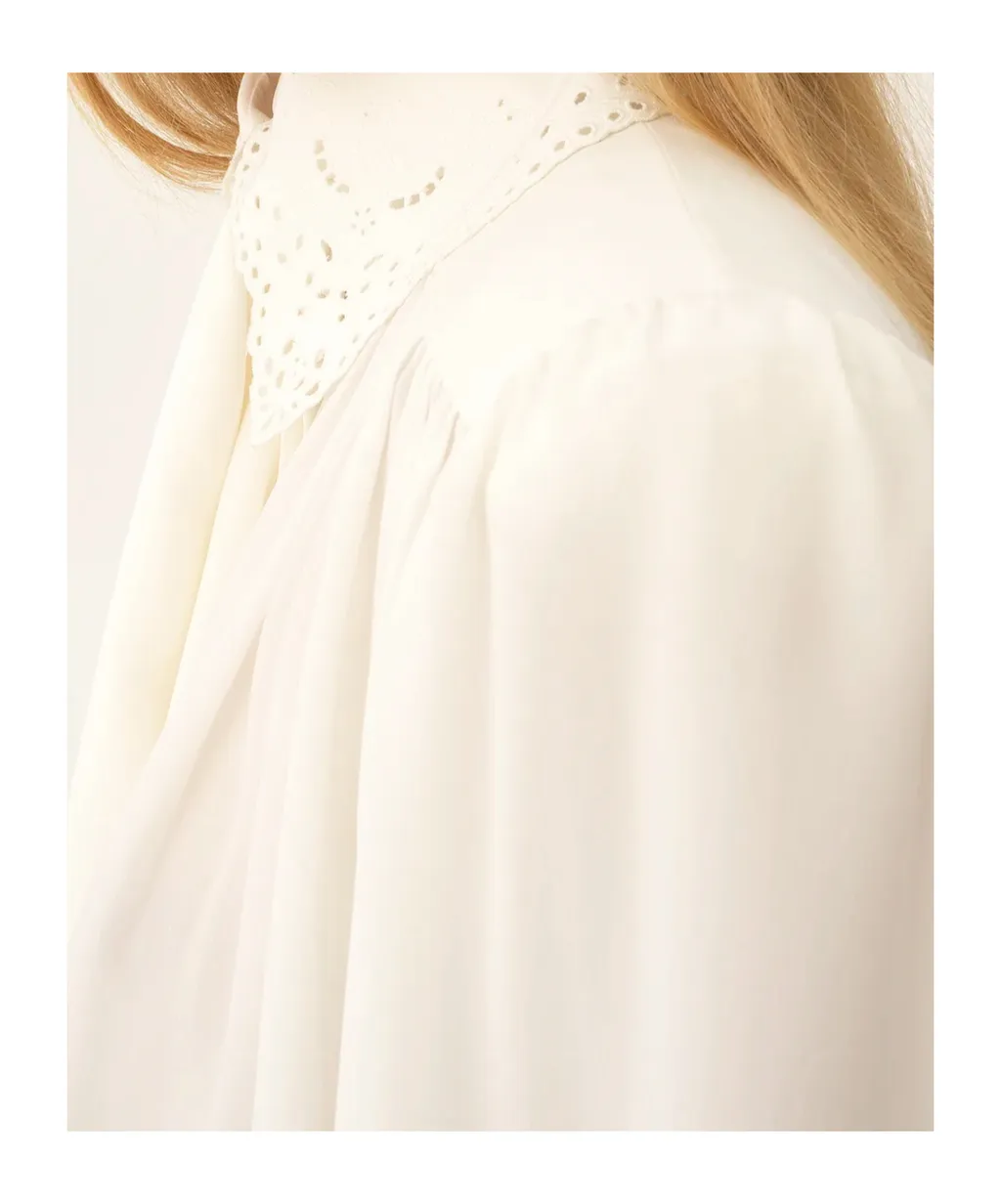 Lace Collared Long-Sleeve Shirt