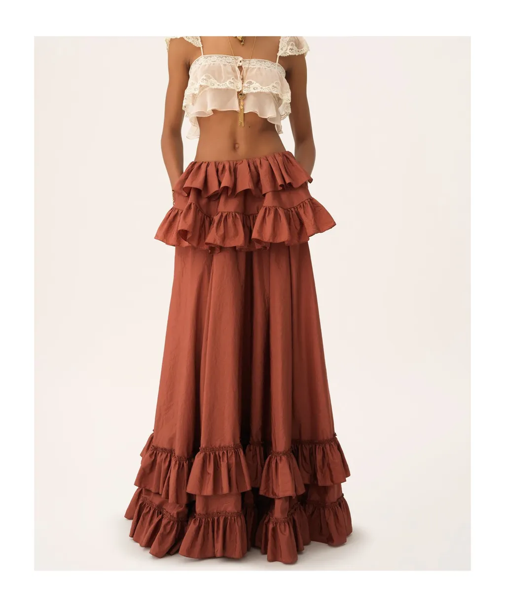 Ruffled Maxi Skirt