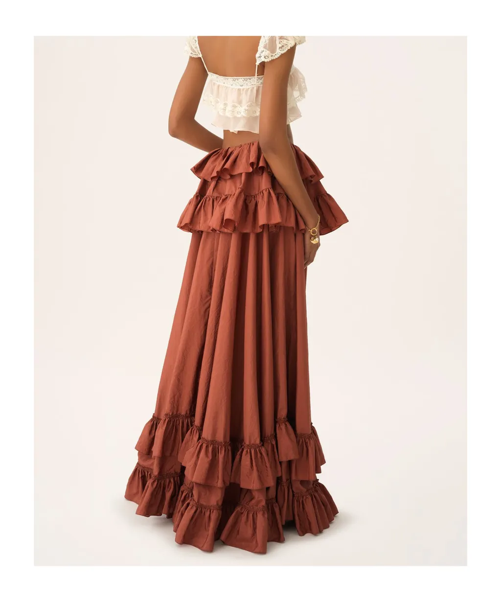 Ruffled Maxi Skirt