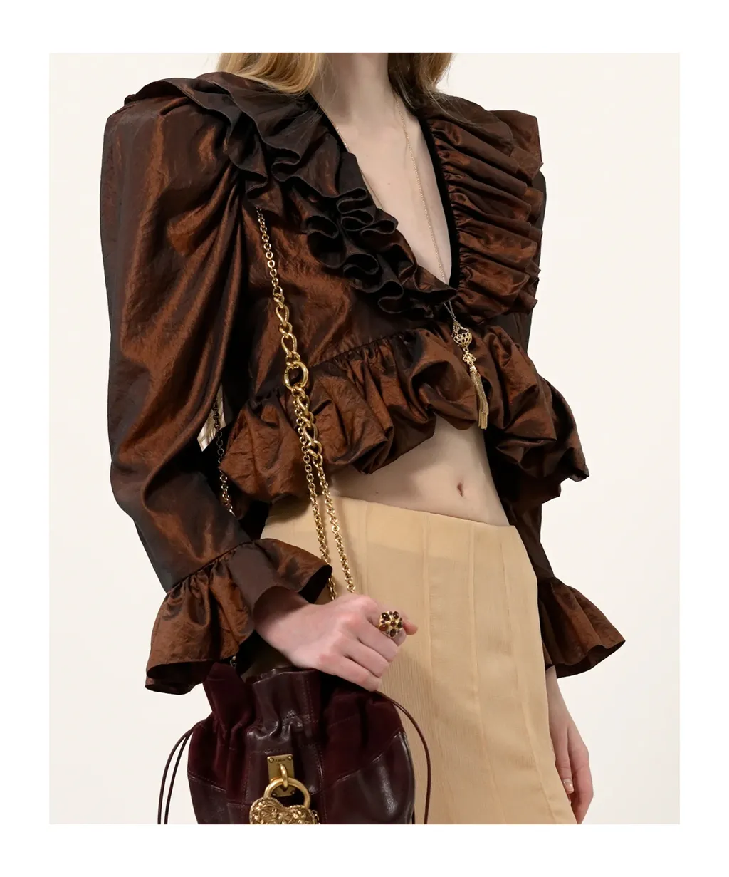 Ruffled-Trimmed Blouse
