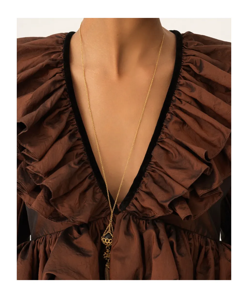 Ruffled-Trimmed Blouse