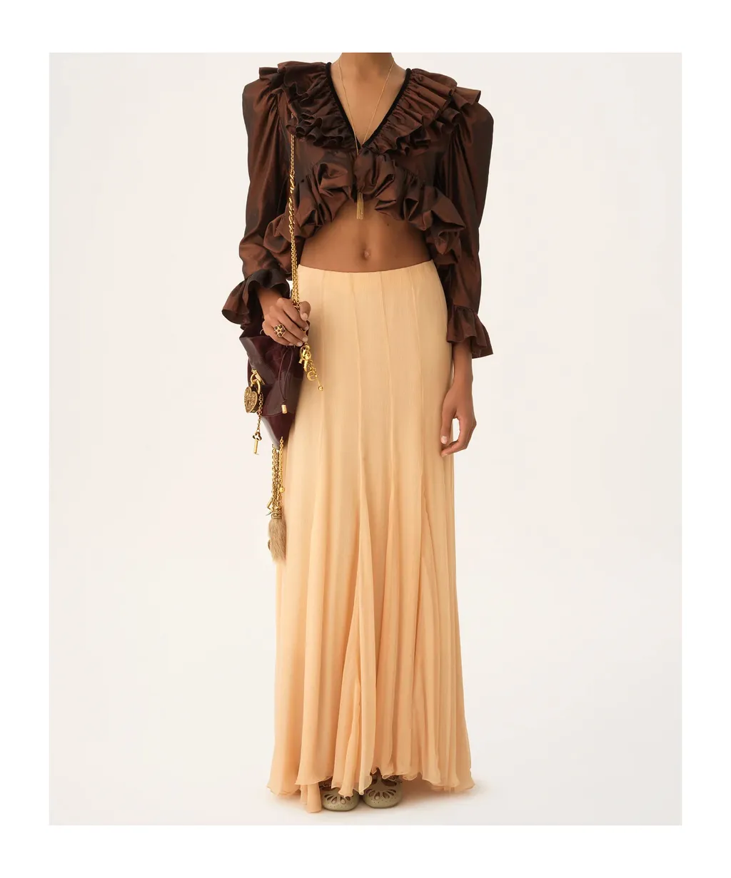Ruffled-Trimmed Blouse
