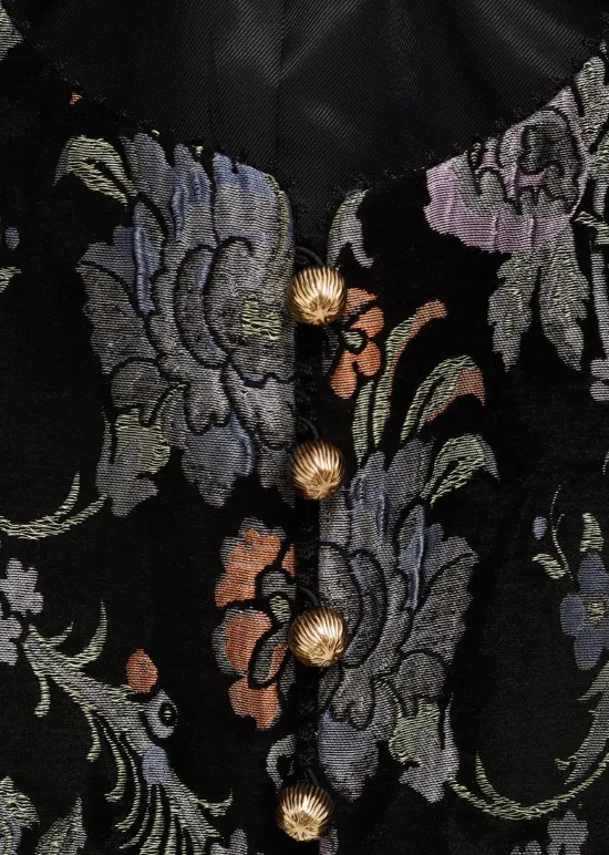 Floral-Brocade Cropped Jacket