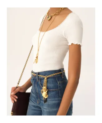 Scoop-Neck Ribbed-Knit Top
