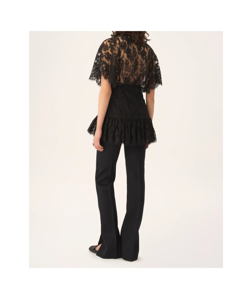 Lace Ruffle Fitted Top