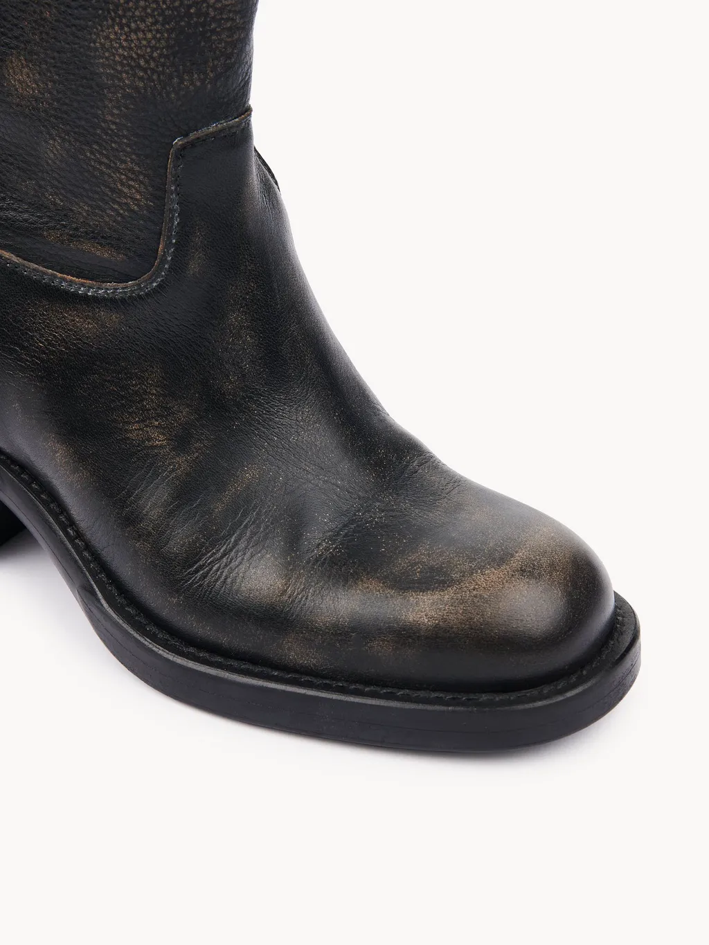 60Mm Leather Biker Boots